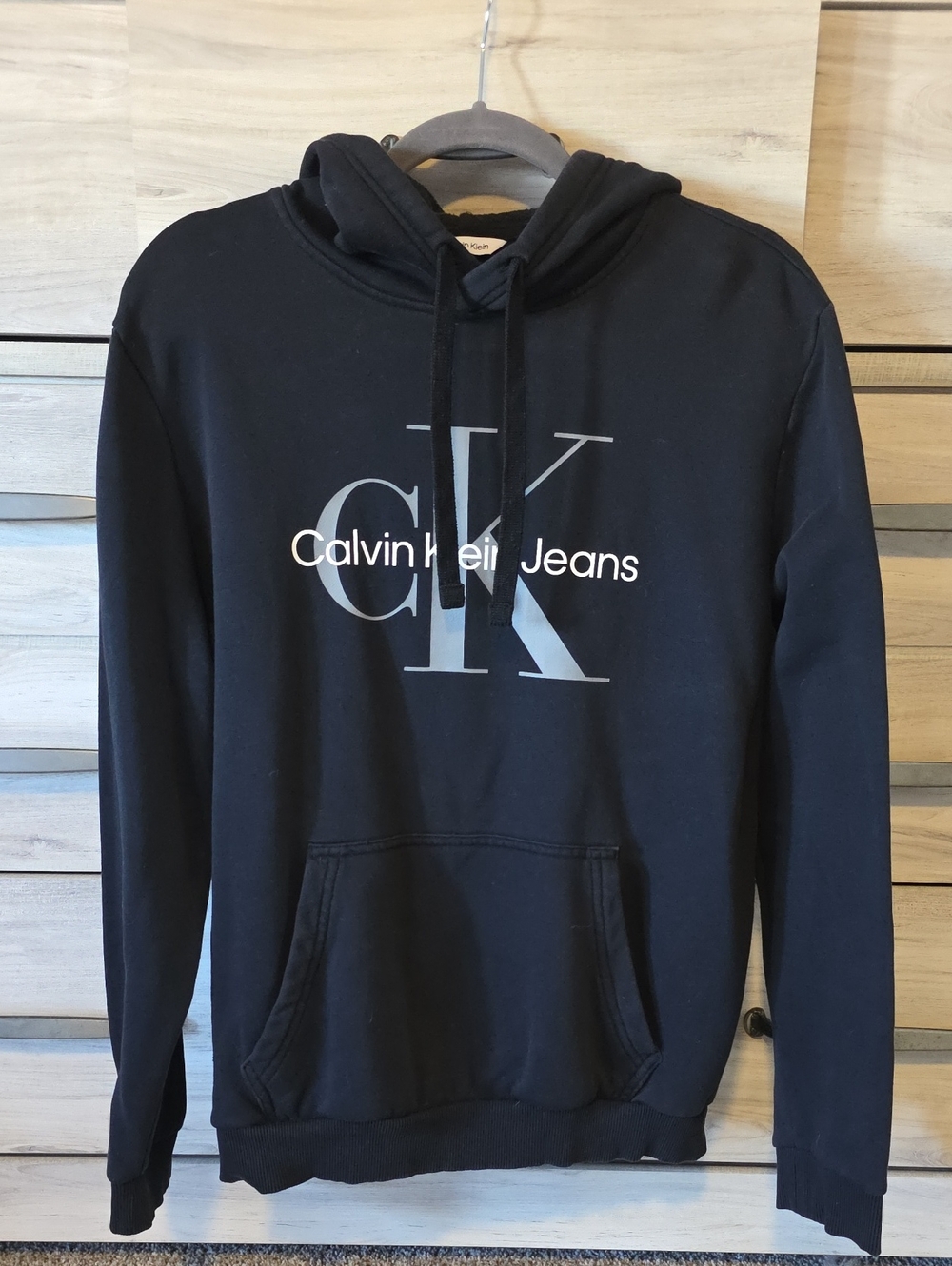 Calvin Klein Jeans Black Hoodie with Large CK Logo
